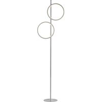 Lampada da terra moderna argento 2 anelli LED 24W Just Light