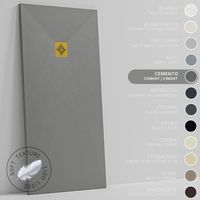 SOULHOME Piatto doccia- Resina -Gel Coat -Texture Liscio Seta -Antiscivolo -Colore Grigio Cemento - 150X70- Extra piatto 3cm. GRIGLIA DORATA