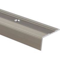 Casa Pura – Seuil d'escalier en aluminium anodisé L 134 cm – Antidérapant – Forme en L – Fixation avec vis et chevilles incluses