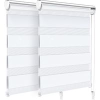 Vounot – Store enrouleur jour-nuit 80x150cm – Montage sans perçage – Tissu 100% polyester – 2 niveaux de transparence – Blanc