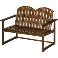 Banc de jardin 2 personnes bois sapin rustique 114x63x86 cm