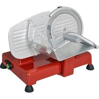 Trancheuse Pro - 110 W - Moteur asynchrone - Lame 19,5 cm inox - Coupe réglable de 0 à 1,5 cm-Rouge - KITCHENCHEF