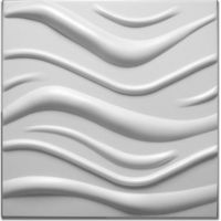 10/20mq di Pannelli in XPS (polistirene compatto) 3D a soffitto o Parete 50x50x2cm Bianchi 4 modelli-10mq di Onde