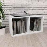 Vidaxl – Boite de rangement vinyles blanche 71x34x36 cm – Bois composite durable – Accès facile et rangement soigné – Utilisation horizontale ou verticale