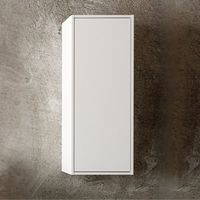 Meuble de salle de bain Push 35x30.5x80 avec 1 porte et 2 étagères blanches