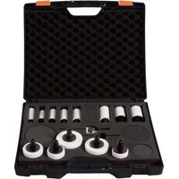 Projahn BiMetall Lochsägen-Koffer Universal Flexibel, 14 tlg. 13 an der Lochsäge vormontierte Verbindungsstücke, inkl. 1 x Schnellwechsel-Adapter