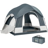 Tienda de campaña para 2-4 personas, fácil de montar, con 3 puertas, impermeable, compatible con SUV, color azul oscuro.