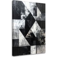Image sur Toile, Abstraction géométrique noire,80x120