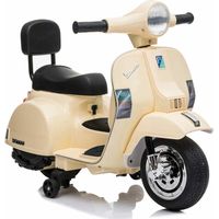 Mini Vespa Piaggio PX 150 – Trottinette électrique 6V – Lumières et sons – Capacité 30 kg – Couleur beige – Mediawave Store