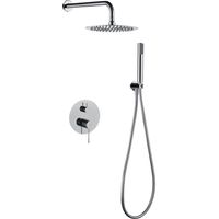 Ensemble de douche mural encastré WAVE mitigeur - Tête de douche murale Chromé BrillantChroméNickel brosséNoir matOr rose brosséCanon de fusilOr bros