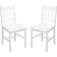 Sillas de Comedor Blancas Respaldo Listones Madera Pino 41x46.5x85.5 cm
