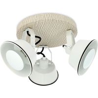 Plafonnier RIDLEY 3 Têtes Blanches avec Ampoule GU10 LED Blanc Chaud