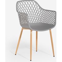 Chaise de cuisine moderne design en polypropylène avec accoudoirs Vetra - Gris