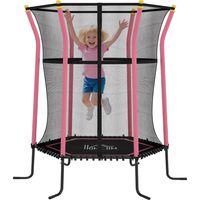 Cama Elástica Infantil Trampolín para Niños +3 Años con Red de Seguridad Ø163,5x190 cm Rosa