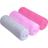 BW&HM Lot de 3 serviettes de sport absorbantes en microfibre à séchage rapide pour homme et femme 40 x 80 cm Blanc + rose + violet clair