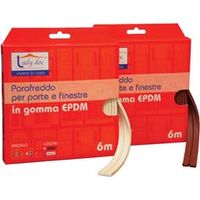 PARAFREDDO IN GOMMA PROFILO E- - mm.9h. rotolo da mt.6 colore marrone - 6 pezzi XTRA