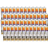 48x Mastic silicone SikaSeal 110 Menuiserie & Vitrage 300ml SIKA - Couleur: Gris béton