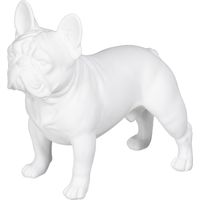 Bulldog en résine blanche 20 cm