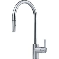 Franke – Robinet simple de lavabo en acier inoxydable – Poignées de levier – Hauteur 43,3 cm – Distance bec 21,1 cm