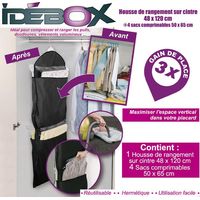 Housse de rangement sur cintre 48x20 cm + 4 sacs aspi
