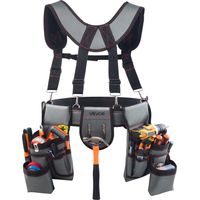 VEVOR Cintura Porta Attrezzi da Carpentiere con 22 Tasche, Marsupio Porta Attrezzi da Elettricista, Regolabile e Resistente, per Carpentieri, Edilizia, Regolabile in Vita da 81 a 173 cm