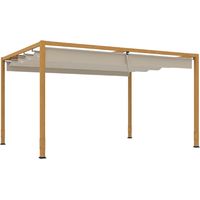Pergola de jardin, en bois, pour jardin et terrasse, Pergola extérieure 4 x 3 m avec toit rétractable et cadre en, abri soleil