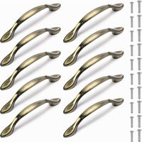 10 pcs Antique Cabinet Handles 64mm Bronze Vintage Furniture Door Handles Kitchen Handles with Screws Bronze