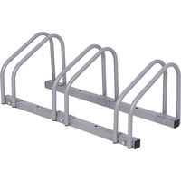Wiltec – Râtelier pour 3 vélos – Acier galvanisé – Montage au sol – Double guidage de jante – Compatible VTT et vélos de course