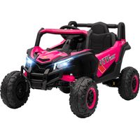 Voiture électrique enfant UTV 12V 2 moteurs télécommande 2.4G 7km/h suspension rose