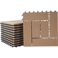 Dalles de terrasse aspect bois en WPC 30x30cm clipsable 1m² balcon jardin extérieur 040005499