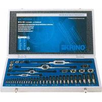 KRINO 8014249082606 Assortimento a Filettare 44 Pezzi Acciaio Cromo Vanadio M 3-18 colore Nero