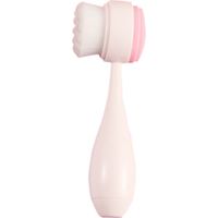 Brosse nettoyante visage double face à manche rond. Instrument de nettoyage du visage. Brosse nettoyante visage à poils doux. Brosse nettoyante visage en silicone.