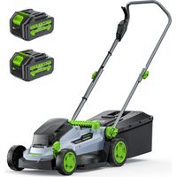 Tondeuse à Gazon sans Fil 40 V(20X2), Largeur de Coupe 33 cm, jusqu'à 280 m², brushless, kit Mulching, 30L, 2 Batteries 4,0 Ah + Chargeur