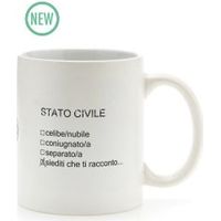 Più Forty +40 Mug Ceramica con Manico 32,5 Cl Stampa "Stato Civile..." Bianco Mat