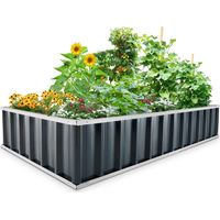 KINGBIRD Carré potager sans fond, 174x90x30cm, vert foncé