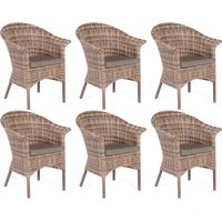 Sonnenpartner 6x Garten-Sessel Cayman Aluminium/Polyrattan nature-mix Gartenstuhl