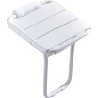Wtite Tabouret de Douche Mural siège Rabattable Tabouret de Bain pour la Douche Chaises de Salle de Bain avec Pieds pour Personnes âgées handicapées, Cadre en Alliage d'alumini