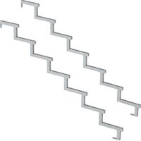 Pack 2 pièces - Limon acier galvanisé 7 marches - H 119cm - Option contremarches