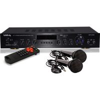 Amplificatore da 240 W Ricevitore USB per feste Sistema musicale AUX Bluetooth MP3 in un set con due microfoni
