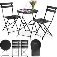 KESSER® bistrot 3 pezzi con 2 sedie pieghevoli set balcone set balcone mobili pieghevoli set giardino set giardino set giardino set giardino nero