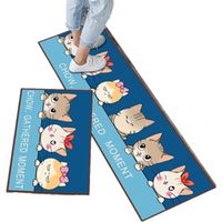 Set of 2 non-slip kitchen MATS, decorative absorbent front mat, soft floor mat for living room bedroom Passage