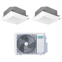 Aire acondicionado Hisense Dual Split Inverter Cassette 9+12 con 2AMW42U4RGC R-32 Wi-Fi Opcional 9000+12000 con mando a distancia y panel incluidos