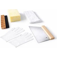 MAT INTER - Kit de pose Mosaïque Peigne V6 + Raclette 20cm + Eponge hydro + Gant + Voile