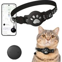 Générique Collier GPS Chat, 2026 Nouveau Traceur GPS Chat Tracker, sans Carte SIM, sans Abonnement Mensuel, Localisation Temps Réel, Imperméable et Durable (Noir)