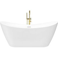 Bañera De Pie Rea Ferrano Slim 150 White With Black Plug Cap