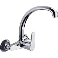 Miscelatore monocomando a parete per lavello con bocca alta girevole Titanium