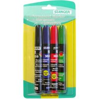 12x Permanent Marker 4er Rundspitze Farben Stift Bunt Wasserfest Schreiber Büro