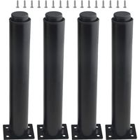 4er-Set verstellbare Metallmöbelfüße – Verstärkter Stahl – Einbrennlackierung – Rost- und korrosionsbeständig – 25–42 cm, schwarz