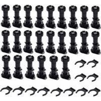 24 Stück 80 mm–100 mm Kunststoff-Schrankfüße, Möbelfüße, verstellbare Möbelfüße, schwarze Kunststoff-Möbelfüße mit Clip-Befestigungsbasis für Küchenmöbel, Schränke und Sofas