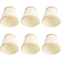 Fabric Lamp Shades, Small Lamp Shades, Candle Holder Clips for Crystal Chandelier, E14 Lampshades for Bedside Table, Bedside Lamp Candle Holder, 6PCS Lamp Shades